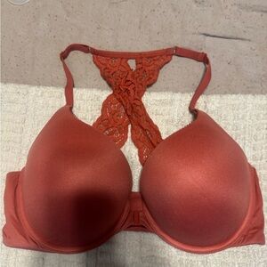 🤑Victoria's Secret red-orange body by Victoria racerback perfect shape 36D Bra